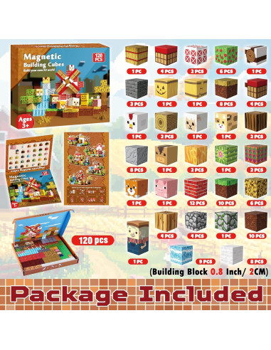 Bloques Magnéticos Goody King 120PCS Juguetes Educativos 2cm