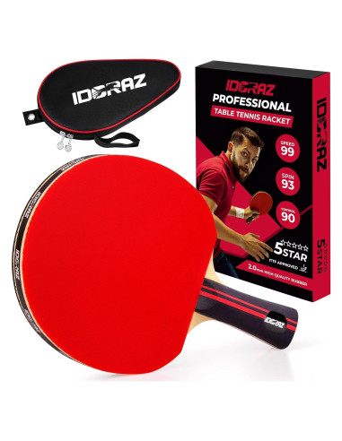 Paleta de Ping Pong Idoraz Profesional con Funda - ITTF