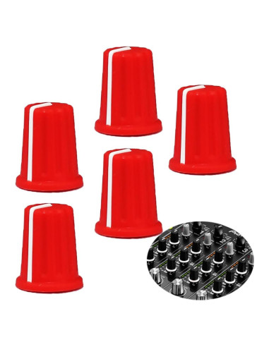 5 Perillas EQ Rojas para Controlador DJ Pioneer DDJ-SX