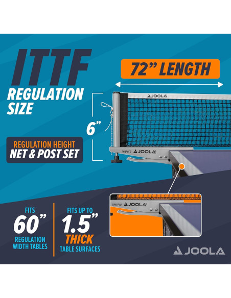 JOOLA Snapper Red y Poste de Tenis de Mesa 72" Plata JOOLA Snapper Red y Poste de Tenis de Mesa 72" Plata