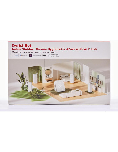 Sensor de Humedad Wi-Fi SwitchBot Hub 2 IP65 4 Pack