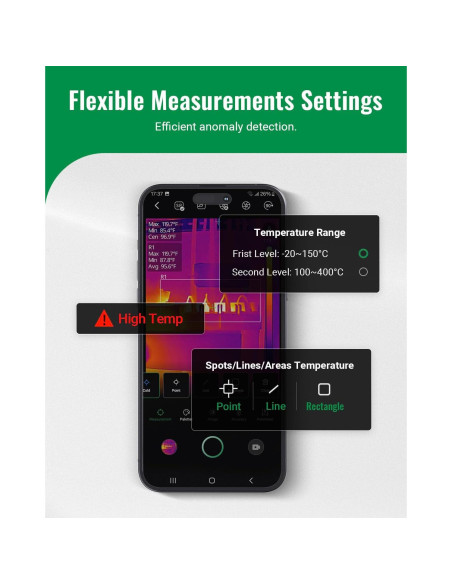 Cámara Térmica HSFTOOLS Finder S2 512x384 USB-C Android Cámara Térmica HSFTOOLS Finder S2 512x384 USB-C Android