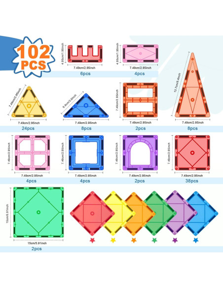 102PCS Bloques Magnéticos Soyee Juguetes Educativos STEM 102PCS Bloques Magnéticos Soyee Juguetes Educativos STEM