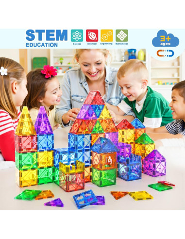 102PCS Bloques Magnéticos Soyee Juguetes Educativos STEM