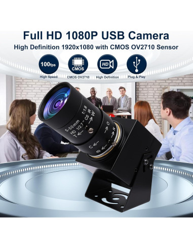 SVPRO Cámara USB 1080P con Lente 5-50mm y Zoom Manual
