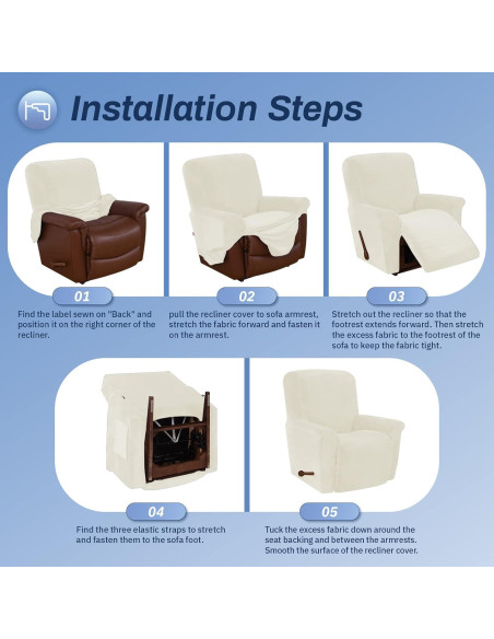 Funda de Sillón Reclinable WEERRW Terciopelo Beige 1 Pieza Funda de Sillón Reclinable WEERRW Terciopelo Beige 1 Pieza