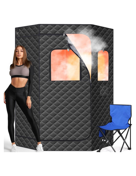 Sauna Portátil Commowner 3L, 15 Niveles, Negro Sauna Portátil Commowner 3L, 15 Niveles, Negro