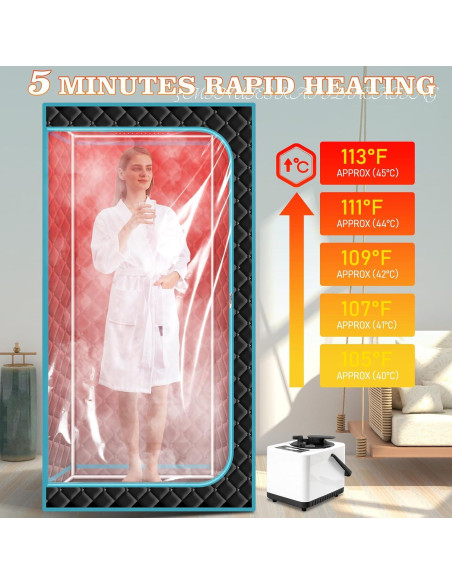 Sauna de Vapor Portátil ZONEMEL con Luz Roja y Control Remoto Sauna de Vapor Portátil ZONEMEL con Luz Roja y Control Remoto