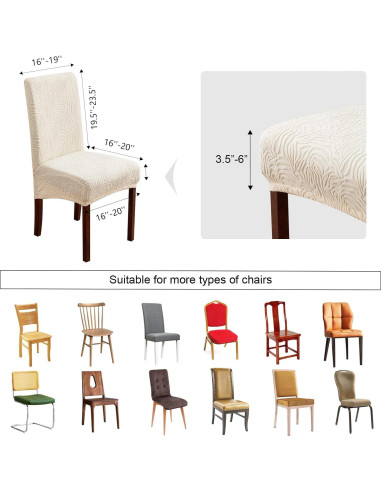 Fundas de Sillas YUEANG Beige 4 Pzas Ajustables Antideslizantes