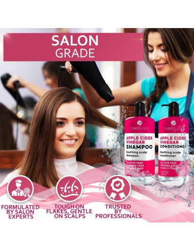 Champú y Acondicionador Bellisso Vinagre de Sidra 450ml - Sin Sulfatos