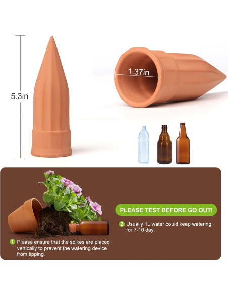 12 Picos de Riego Automático de Terracota TKSCUSR 12 Picos de Riego Automático de Terracota TKSCUSR