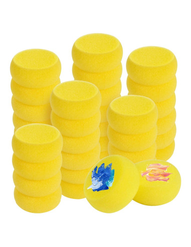 70 Esponjas Redondas Amarillas Aemygo para Pintura 7cm