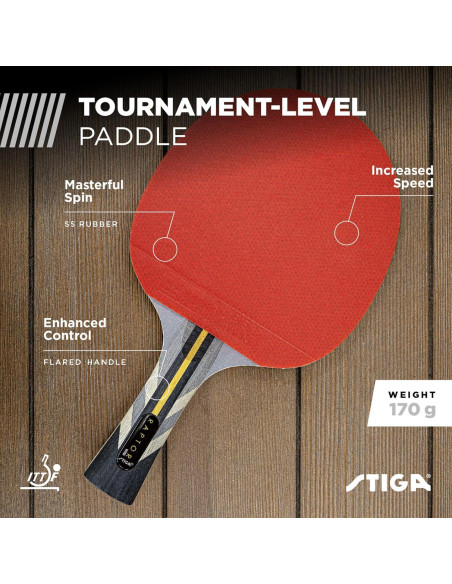 Raqueta de Tenis de Mesa STIGA Raptor 7 Capas Carbono 2mm Raqueta de Tenis de Mesa STIGA Raptor 7 Capas Carbono 2mm