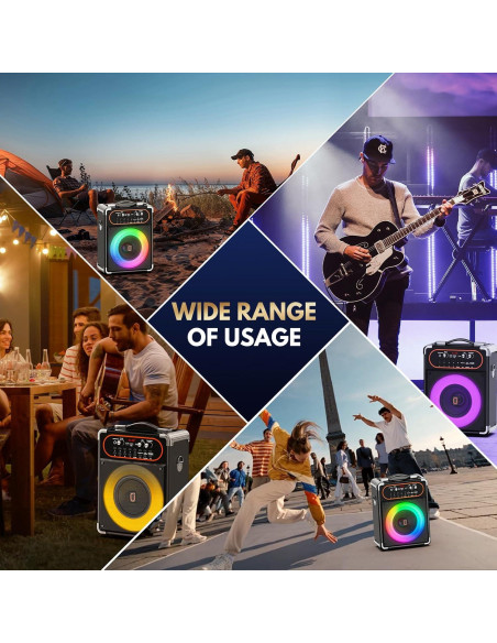 Máquina de Karaoke Bluetooth 5.3 con 2 Micrófonos y Luces Máquina de Karaoke Bluetooth 5.3 con 2 Micrófonos y Luces