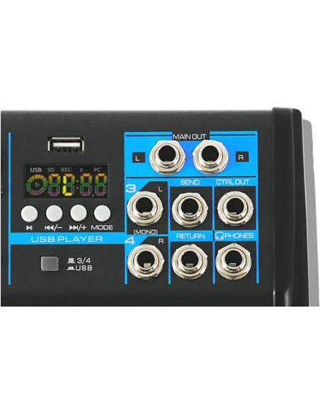 Consola de Mezcla Pyle PMXU43BT 4 Canales Bluetooth USB Consola de Mezcla Pyle PMXU43BT 4 Canales Bluetooth USB
