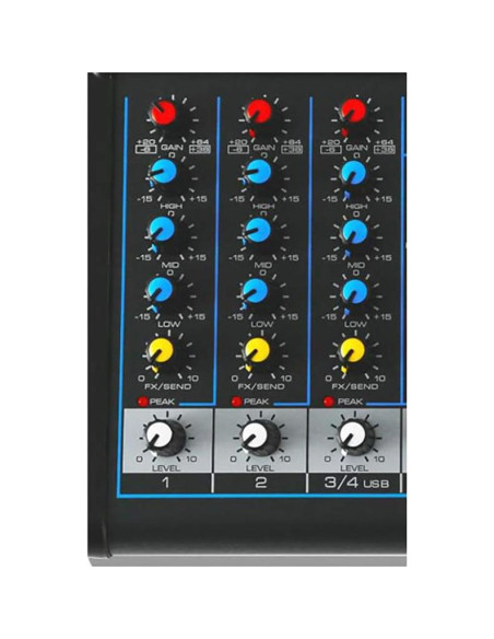 Consola de Mezcla Pyle PMXU43BT 4 Canales Bluetooth USB Consola de Mezcla Pyle PMXU43BT 4 Canales Bluetooth USB