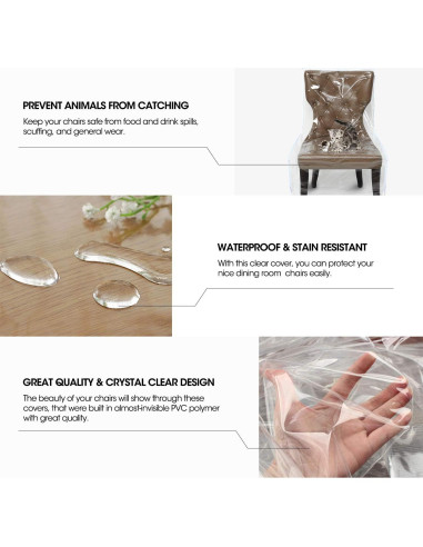 Funda de Silla Zipcase 2 Pcs PVC Impermeable 50,8x55,88 cm