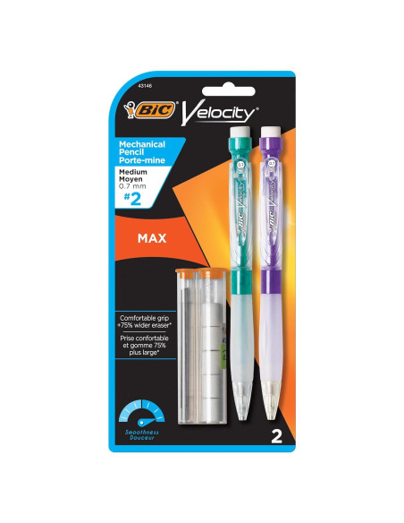 Lápices Mecánicos BIC Velocity Max 0.7mm Paquete de 2 Lápices Mecánicos BIC Velocity Max 0.7mm Paquete de 2