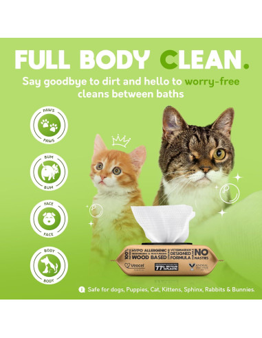 Toallitas para mascotas G.A.S 100% naturales hipoalergénicas