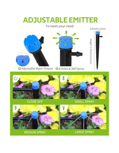 Kit de Riego por Goteo HIRALIY 30M Automático para Jardín