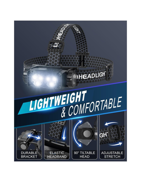 Linterna Frontal Recargable Keikuy 4500L LED Impermeable Linterna Frontal Recargable Keikuy 4500L LED Impermeable
