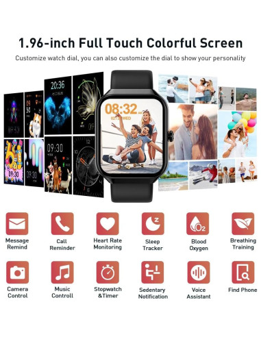 Reloj Inteligente Motast P99 1.96" HD Llamadas y Fitness