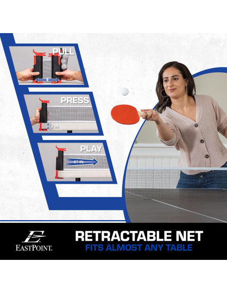 Conjunto de Tenis de Mesa EastPoint Sports - Red Retráctil Conjunto de Tenis de Mesa EastPoint Sports - Red Retráctil