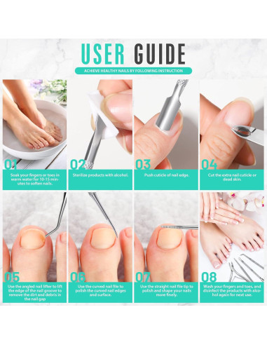 Kit de Remoción de Uñas Encarnadas FANDAMEI - Acero Inoxidable