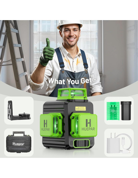 Nivel Láser Huepar B03CG Pro 3x360 Verde Autonivelante Nivel Láser Huepar B03CG Pro 3x360 Verde Autonivelante