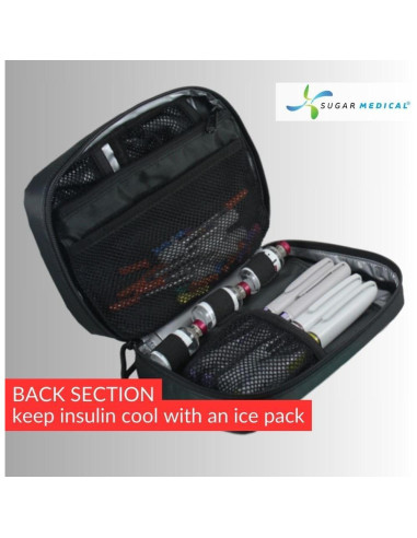 Estuche Aislado para Diabetes Sugar Medical | Negro | Espacioso