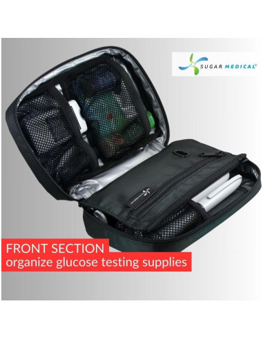 Estuche Aislado para Diabetes Sugar Medical | Negro | Espacioso