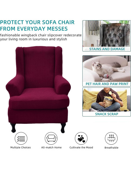 Fundas Impermeables CRFATOP para Sillones con Alas 2 Piezas Fundas Impermeables CRFATOP para Sillones con Alas 2 Piezas