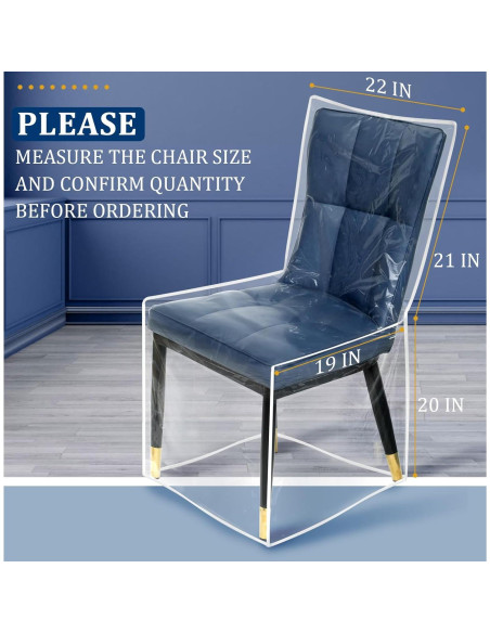 Funda de Silla SIWUTIAO Pack de 6 PVC Transparente Impermeable Funda de Silla SIWUTIAO Pack de 6 PVC Transparente Impermeable