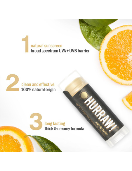 Bálsamo Labial Solar Hurraw! SPF 15 Mandarina Manzanilla 2 Unidades Bálsamo Labial Solar Hurraw! SPF 15 Mandarina Manzanilla 2 Unidades
