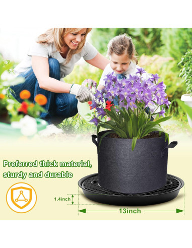 Juego de 4 Platos Auto-Riego P Polerden 35.56cm Negro