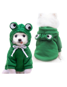 Sudadera para perros VITSOLE rana verde XS 32cm cálida