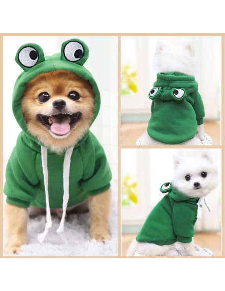 Sudadera para perros VITSOLE rana verde XS 32cm cálida Sudadera para perros VITSOLE rana verde XS 32cm cálida