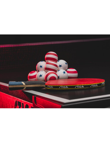 Pelotas de Tenis de Mesa STIGA 1 Estrella Patrióticas 6 Pzas