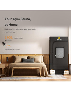 Sauna de Vapor Portátil RelaxCube 1500W XL Negro 2