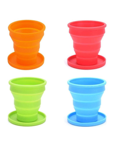 Set de 4 Tazas Plegables de Silicona HomeSoGood 200ml