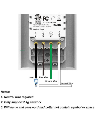 Interruptor Inteligente Wifi Lesim 2 Paquetes Control Remoto