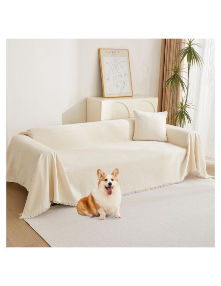 Funda de Sofá MYSKY HOME Chenille Beige 1,70 kg 2 Cojines Funda de Sofá MYSKY HOME Chenille Beige 1,70 kg 2 Cojines