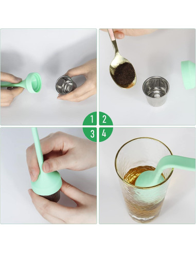 Infusor de Té Philbinden 2 Piezas Silicona y Acero Inoxidable