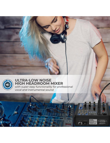 Consola de Mezcla Pyle PMXU43BT.5 4 Canales USB Bluetooth Consola de Mezcla Pyle PMXU43BT.5 4 Canales USB Bluetooth