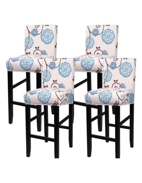 Conjunto de 4 fundas elásticas SearchI para taburetes Flor de bola Conjunto de 4 fundas elásticas SearchI para taburetes Flor de bola