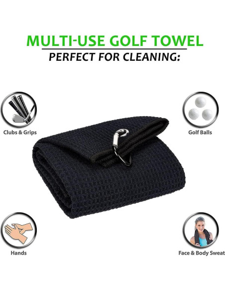 Toalla de Golf Aebor Microfibra Tri-fold + Cepillo Limpiador Toalla de Golf Aebor Microfibra Tri-fold + Cepillo Limpiador