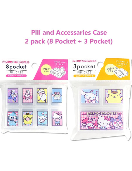 Organizador de Pastillas Kawaii Menbly 3 y 8 Compartimentos Organizador de Pastillas Kawaii Menbly 3 y 8 Compartimentos