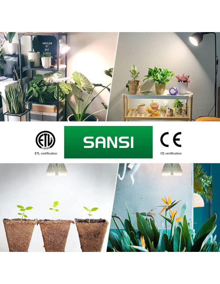 Bombilla LED SANSI 10W Espectro Completo para Plantas - Paquete de 2 Bombilla LED SANSI 10W Espectro Completo para Plantas - Paquete de 2