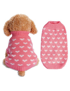 Suéter para Perro Dxhycc Rosa Talla S Patrón Corazón