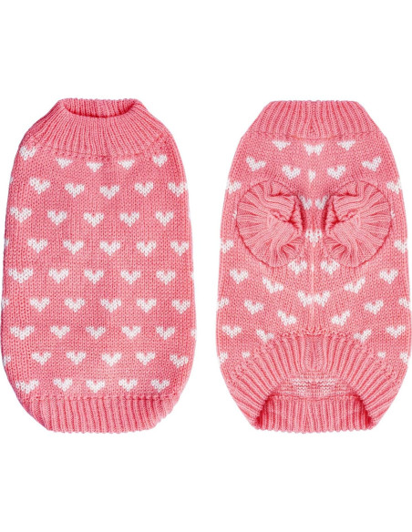 Suéter para Perro Dxhycc Rosa Talla S Patrón Corazón Suéter para Perro Dxhycc Rosa Talla S Patrón Corazón